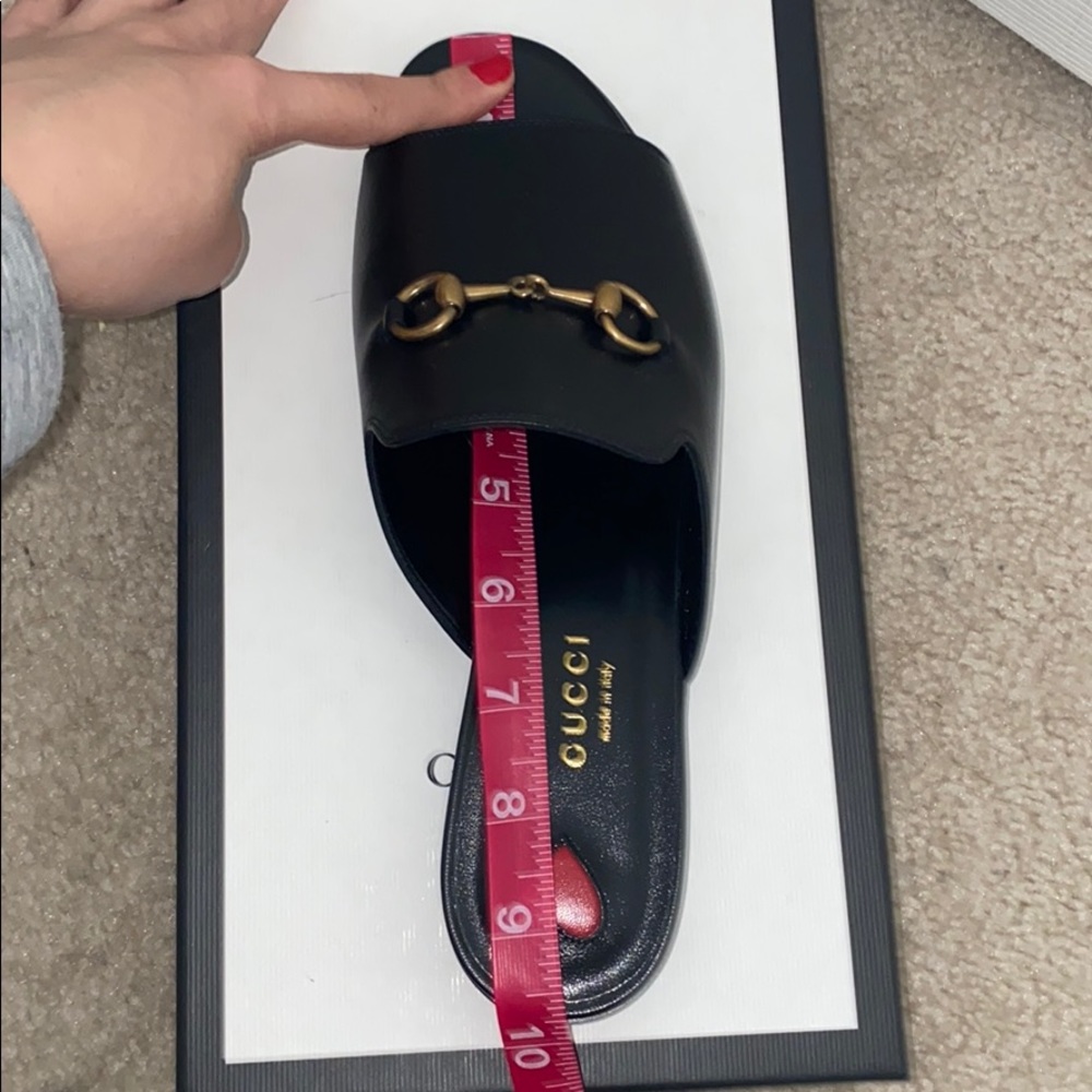 NIB GUCCI MALAGA BLACK SANDAL SLIDES WITH HORSEBIT - Picture 7 of 7